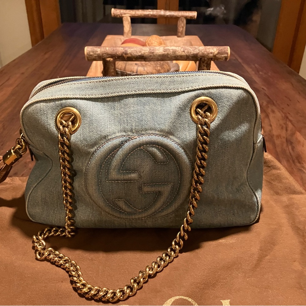 Gucci Blue Denim Soho Shoulder Bag only doesn’t include wallet - Picture 2 of 14